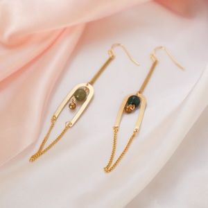Brass and gold plated dangle earrings bohemian
